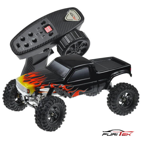 CAYMAN PRO V2 4X4 1/18 PREMIUM RC CRAWLER W/ TX/RX BLACK WITH FLAMES VERSION - HeliDirect