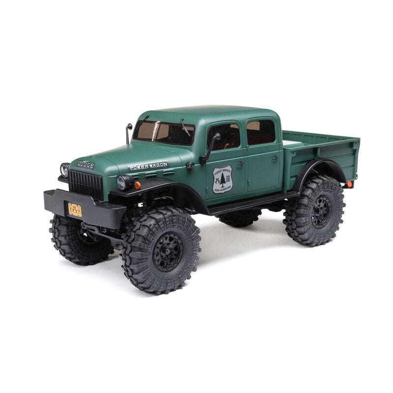 Axial SCX24 40'S 4 DOOR DODGE POWER WAGON, GREEN: 1/24 4WD-RTR - HeliDirect