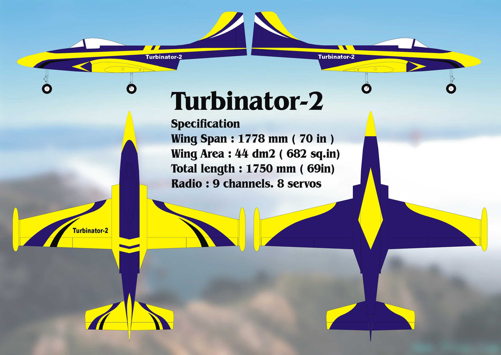 Boomerang Turbinator 2 Blue and Yellow - HeliDirect